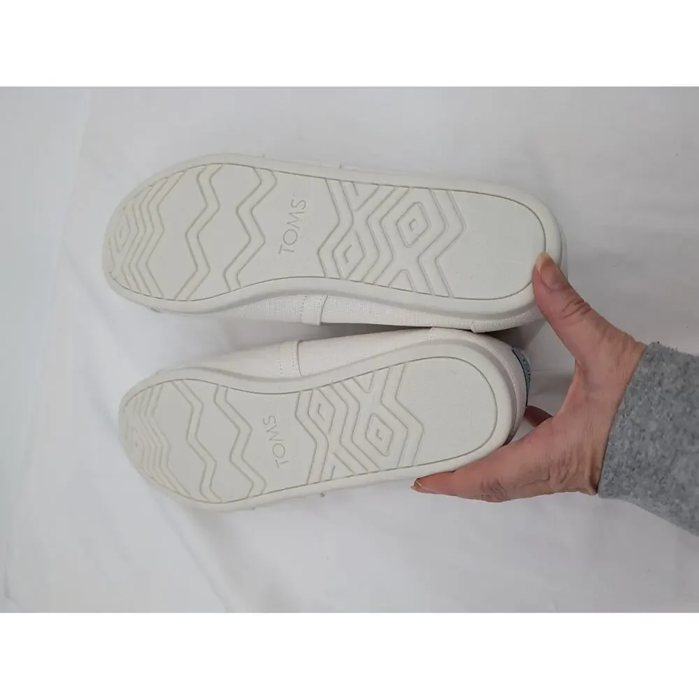NWT Toms Men Alpargata White Recycled Cotton Canvas 11.5 Comfort Preppy Boat